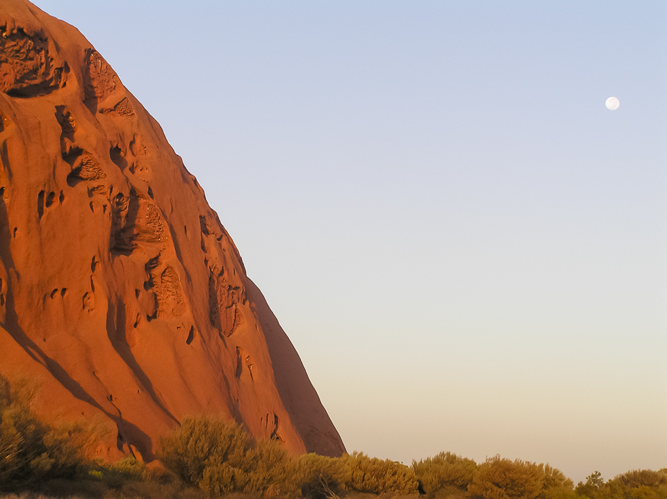 Moon over Uluru
