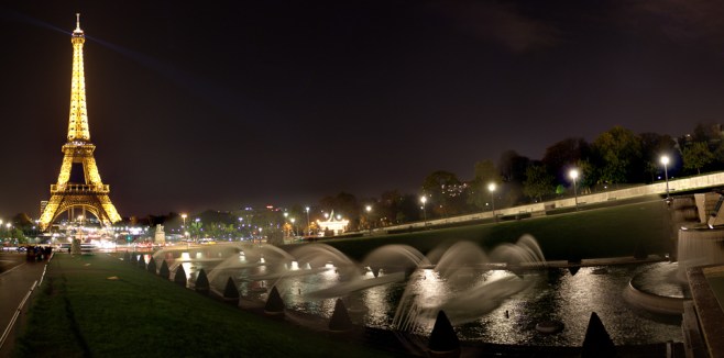 Trocadero Fountains and Eiffel Tower
